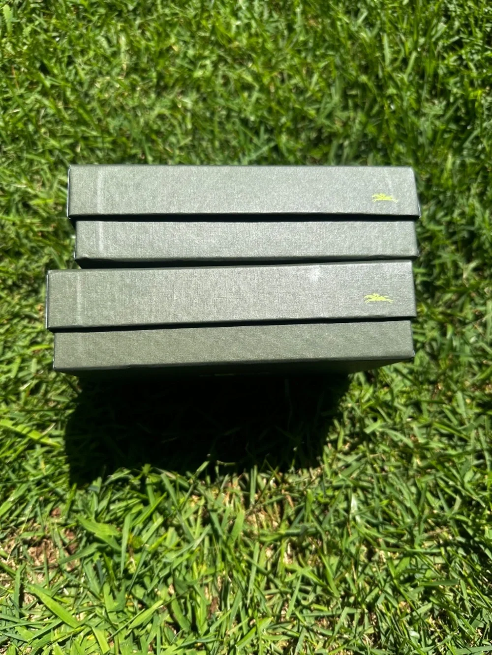 2x Authentic Longchamp Green Gift Boxes with Tissue Paper/ No Stickers - EMPTY